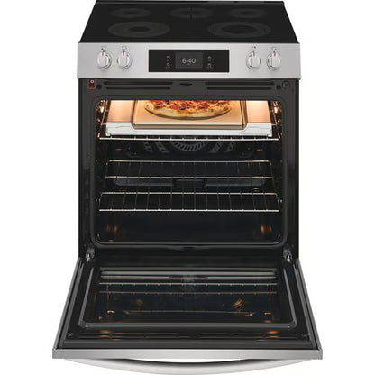 Cocina eléctrica empotrable Gallery de 30 pulgadas y 5 quemadores en acero inoxidable resistente a las manchas con pizza horneada en piedra