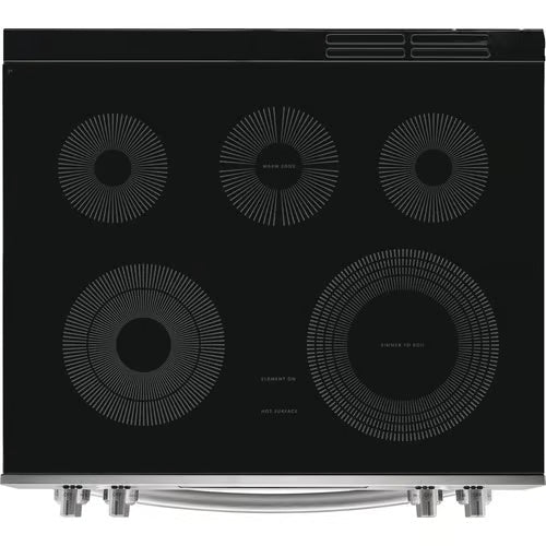 Gallery 30 in. 5-Burner Slide-In Electric Range in Smudge-Proof Stainless Steel with Stone-Baked Pizza