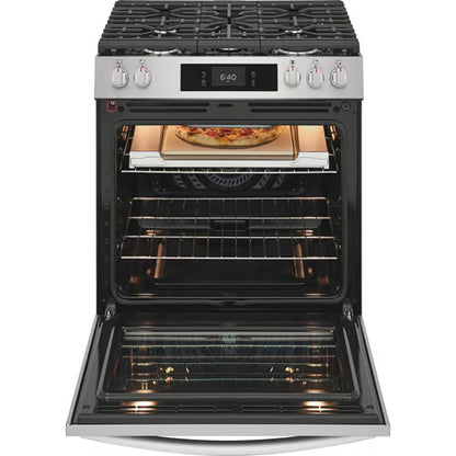 Cocina a gas empotrable Gallery de 30 pulgadas y 5 quemadores en acero inoxidable resistente a las manchas con pizza horneada en piedra
