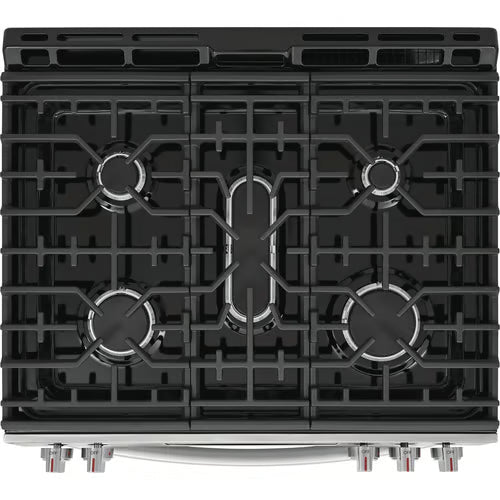 Gallery 30 in. 5-Burner Slide-In Gas Range in Smudge-Proof Stainless Steel with Stone-Baked Pizza