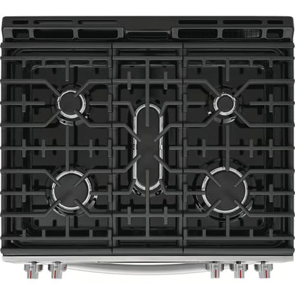 Cocina a gas empotrable Gallery de 30 pulgadas y 5 quemadores en acero inoxidable resistente a las manchas con pizza horneada en piedra