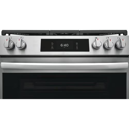 Gallery 30 in. 5-Burner Slide-In Gas Range in Smudge-Proof Stainless Steel with Stone-Baked Pizza