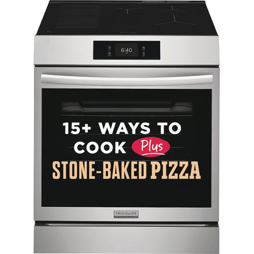 Gallery 30 in. 5-Burner Freestanding Induction Range in Smudge-Proof Stainless Steel with Stone-Baked Pizza