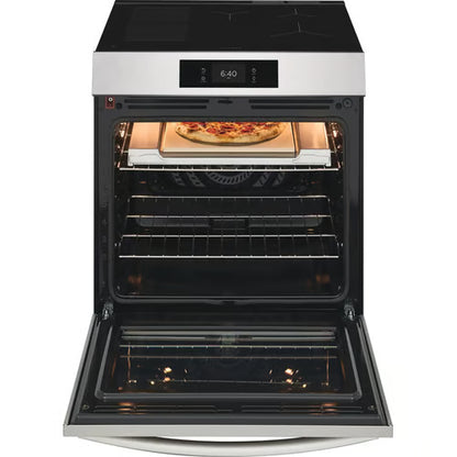 Gallery 30 in. 5-Burner Freestanding Induction Range in Smudge-Proof Stainless Steel with Stone-Baked Pizza