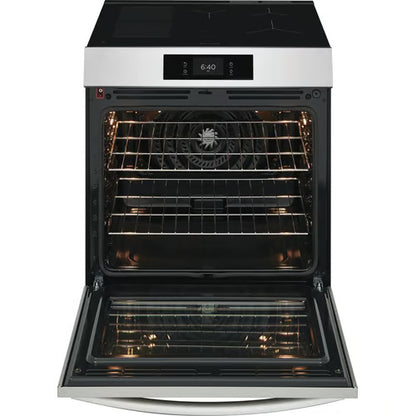 Gallery 30 in. 5-Burner Freestanding Induction Range in Smudge-Proof Stainless Steel with Stone-Baked Pizza