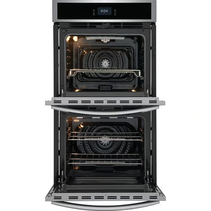 Horno de pared eléctrico doble empotrable Gallery de 27 pulgadas con convección total en acero inoxidable resistente a las manchas