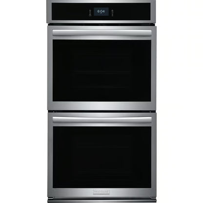 Horno de pared eléctrico doble empotrable Gallery de 27 pulgadas con convección total en acero inoxidable resistente a las manchas