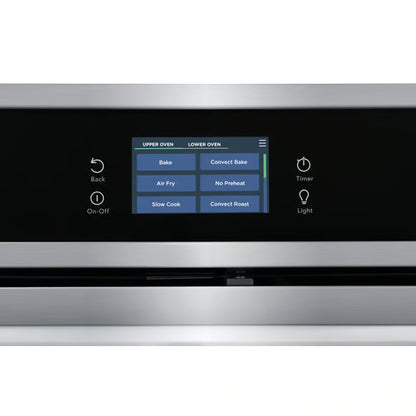 Horno de pared eléctrico doble empotrable Gallery de 27 pulgadas con convección total en acero inoxidable resistente a las manchas