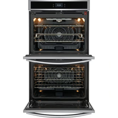 Horno de pared eléctrico doble empotrable Gallery de 30 pulgadas con convección total en acero inoxidable resistente a las manchas