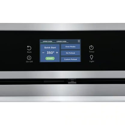 Horno de pared eléctrico doble empotrable Gallery de 30 pulgadas con convección total en acero inoxidable resistente a las manchas