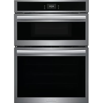 Horno de pared eléctrico empotrado de 30 pulgadas y microondas combinado con convección total, acero inoxidable resistente a las manchas
