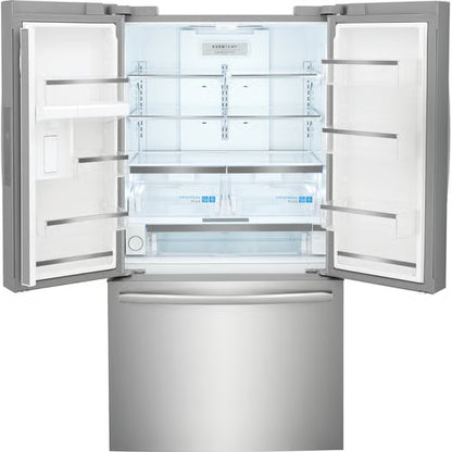 Refrigerador Gallery de 29 pies cúbicos con puerta francesa y profundidad estándar en acero inoxidable resistente a las manchas con dispensador de agua interno
