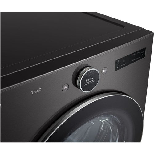 7.4 cu. ft. Vented Stackable SMART Electric Dryer in Black Steel with TurboSteam and AI Sensor Dry Technology
