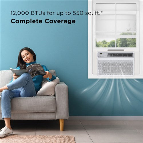 12,000 BTU 115 Volts Smart Window Air Conditioner with Remote and Wi-Fi Enabled in White