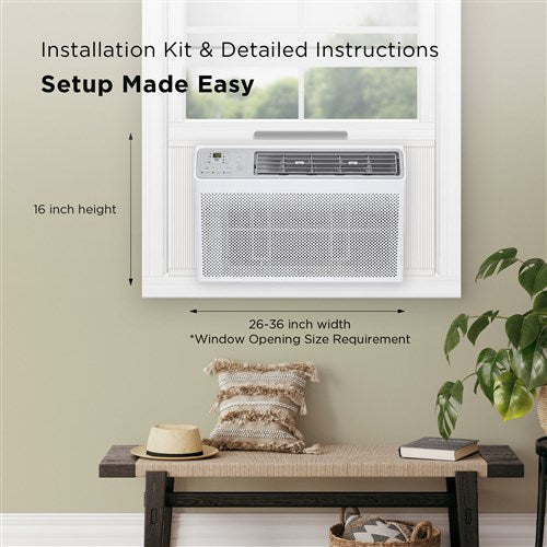 12,000 BTU 115 Volts Smart Window Air Conditioner with Remote and Wi-Fi Enabled in White