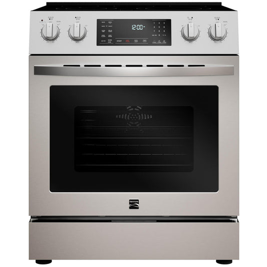 30 in. 4.8 cu. ft. 5 Elements Front-Control Electric Range in Stainless Steel with Air Fry OUTLET