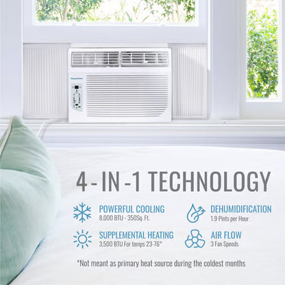 8, 000 BTU Heat and Cool Window Air Conditioner, R32