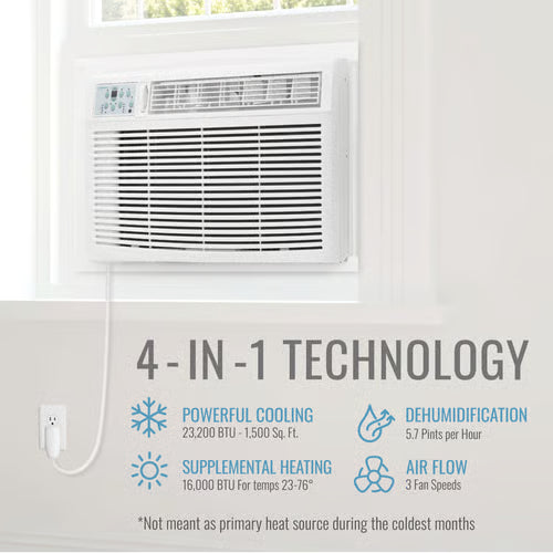 23, 000 BTU Heat/Cool Window Air Conditioner, R32