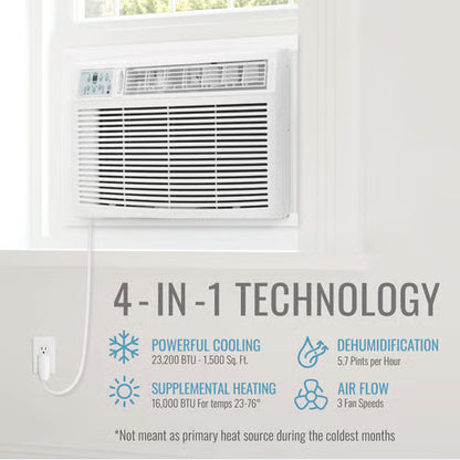 23, 000 BTU Heat/Cool Window Air Conditioner, R32