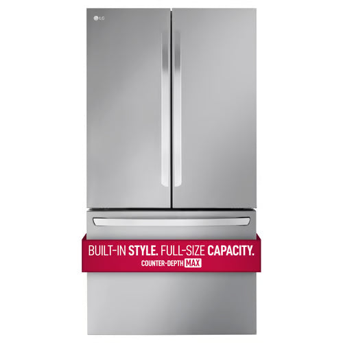 27 cu. ft. Smart Counter-Depth MAX French Door Refrigerator with Internal Water Dispenser in PrintProof Stainless Steel