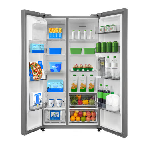 25 Cu Ft Side-by-Side Refrigeraotr with Internal Water Dispenser - Stainless