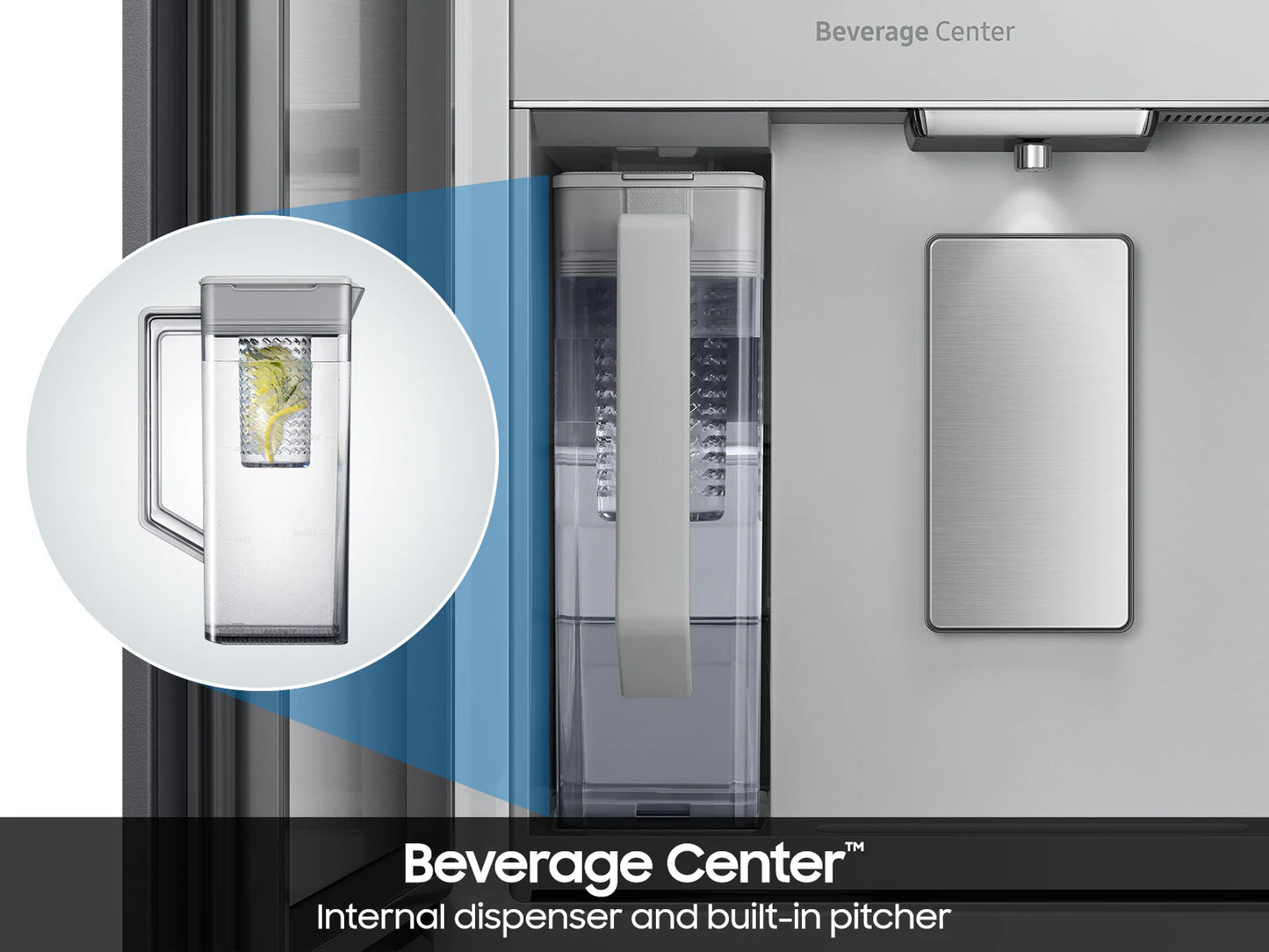Bespoke 36" 29 cu. ft. Standard Depth Charcoal Glass Black/Charcoal 4-Door French Door Refrigerator with AI Family Hub+