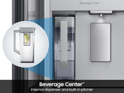 Bespoke 36" 29 cu. ft. Standard Depth Charcoal Glass Black/Charcoal 4-Door French Door Refrigerator with AI Family Hub+