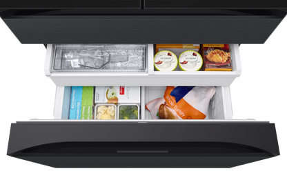 Bespoke 36" 29 cu. ft. Standard Depth Charcoal Glass Black/Charcoal 4-Door French Door Refrigerator with AI Family Hub+