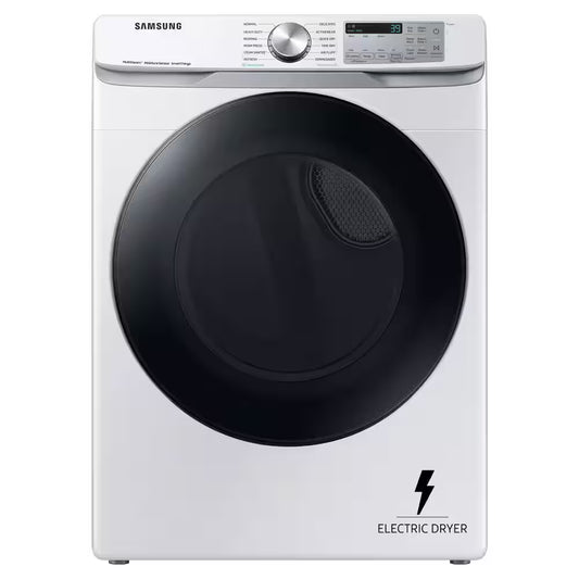 7.5 cu. ft. Vented Smart Stackable Electric Dryer in White with Steam Sanitize+ OUTLET